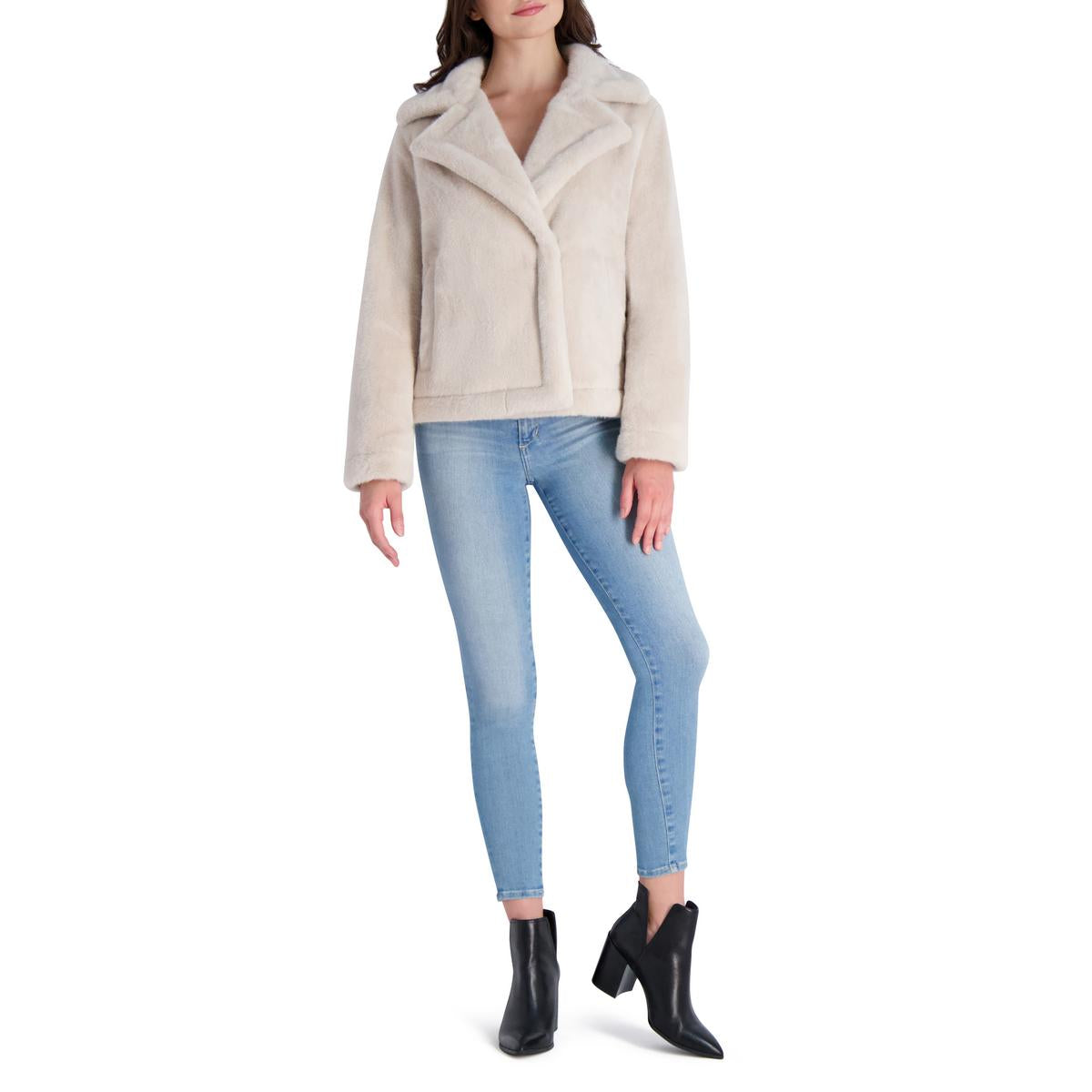 Womens Lined Faux Fur Teddy Coat