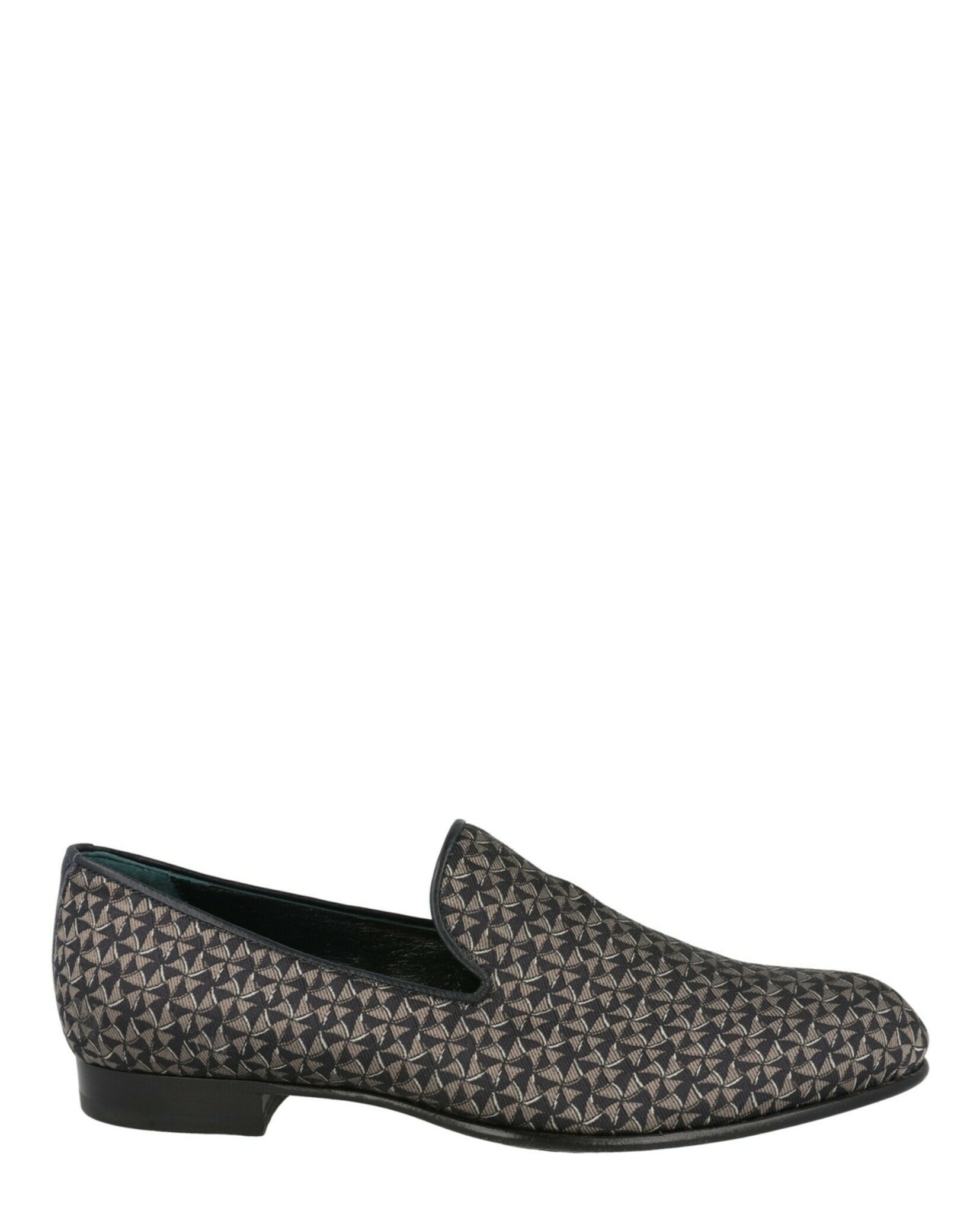 Brioni Mens Geometeric Pattern Slip-On Loafers
