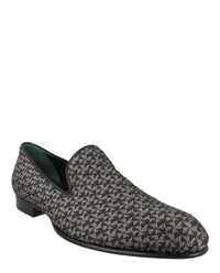 Brioni Mens Geometeric Pattern Slip-On Loafers