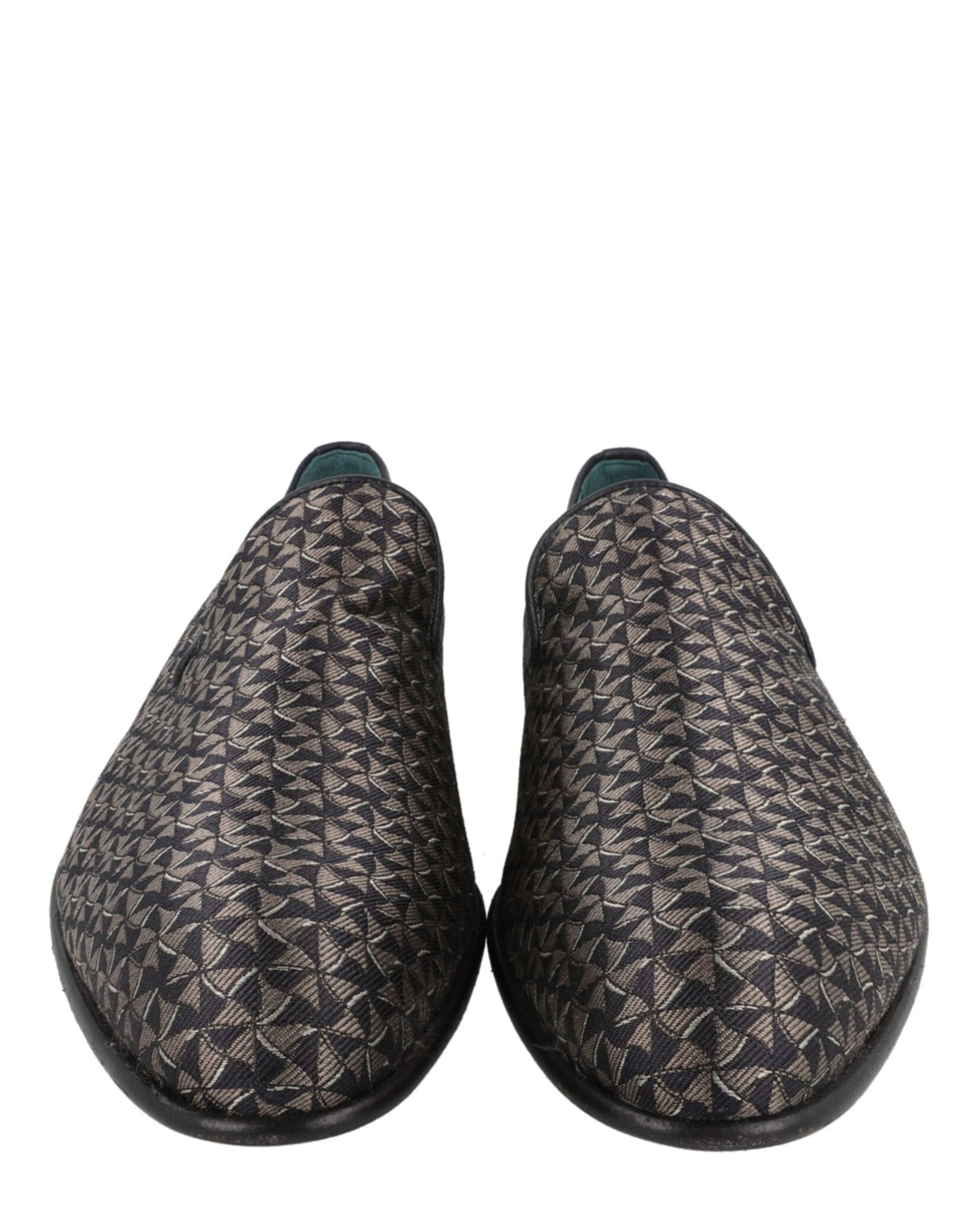 Brioni Mens Geometeric Pattern Slip-On Loafers