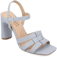 Womens Cut-Out Faux Leather Ankle Strap Blue