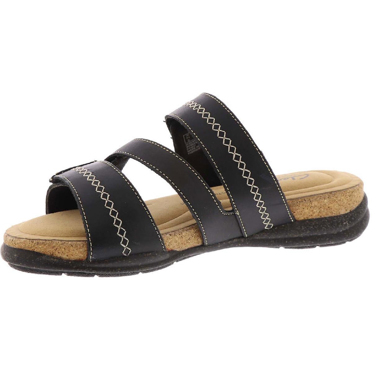Roseville Bay Womens Leather Adjustable Slide Sandals