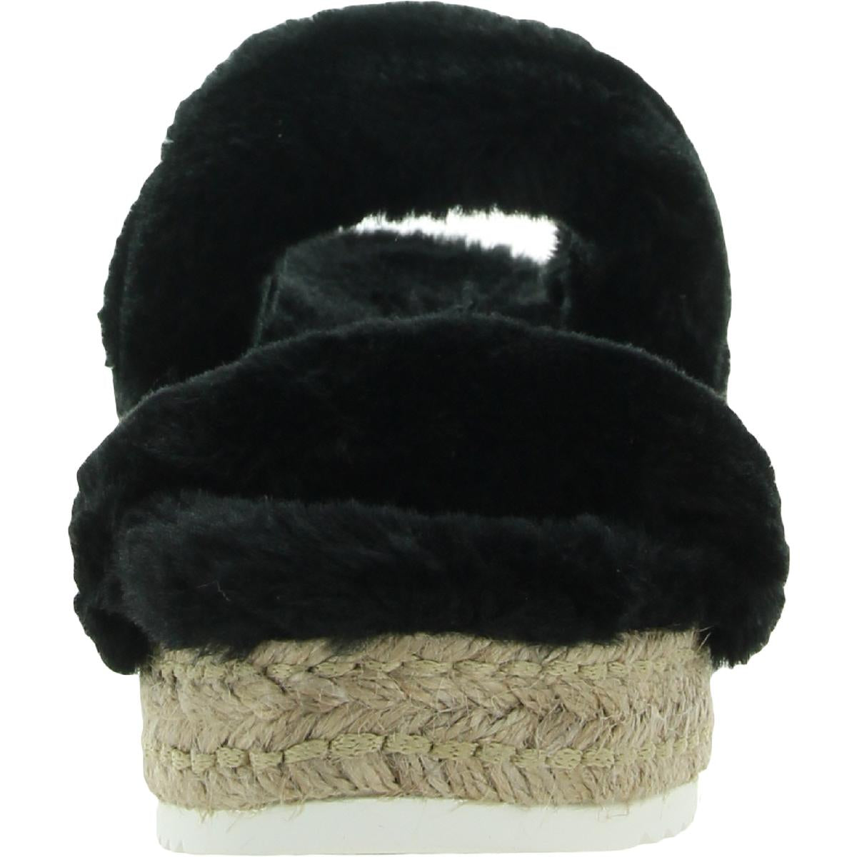 Katana Womens Faux Fur Open Toe Platform Sandals