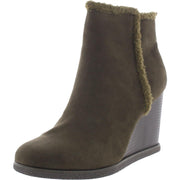 Camillia F Womens Faux Suede Wedge Boots