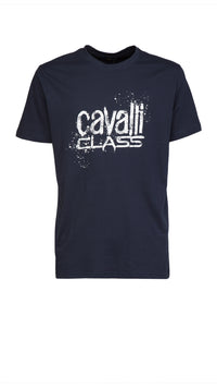 Cavalli Class Spray Print Signature Fashion T-Shirt -