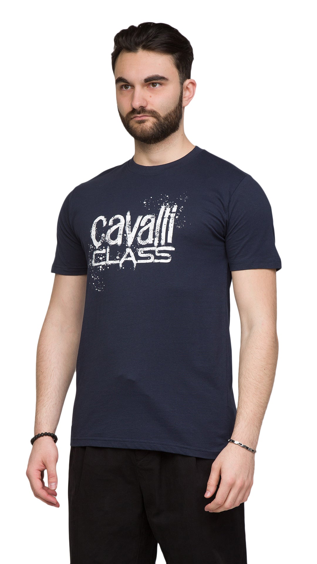 Cavalli Class Spray Print Signature Fashion T-Shirt -