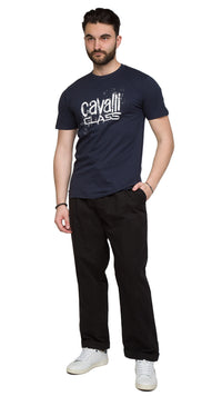 Cavalli Class Spray Print Signature Fashion T-Shirt -