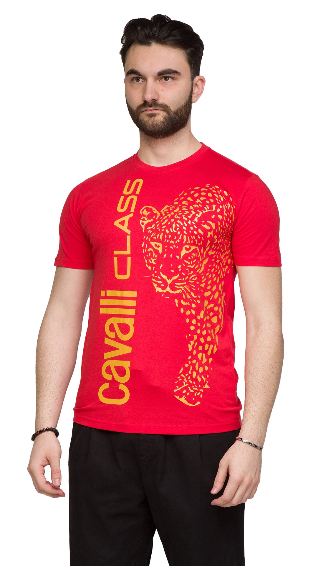 Cavalli Class Signature Leopard Print Fashion T-Shirt-
