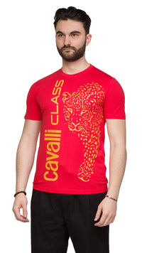 Cavalli Class Signature Leopard Print Fashion T-Shirt-