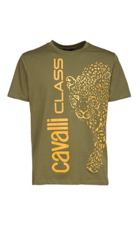 Cavalli Class Signature Leopard Print Fashion T-Shirt-