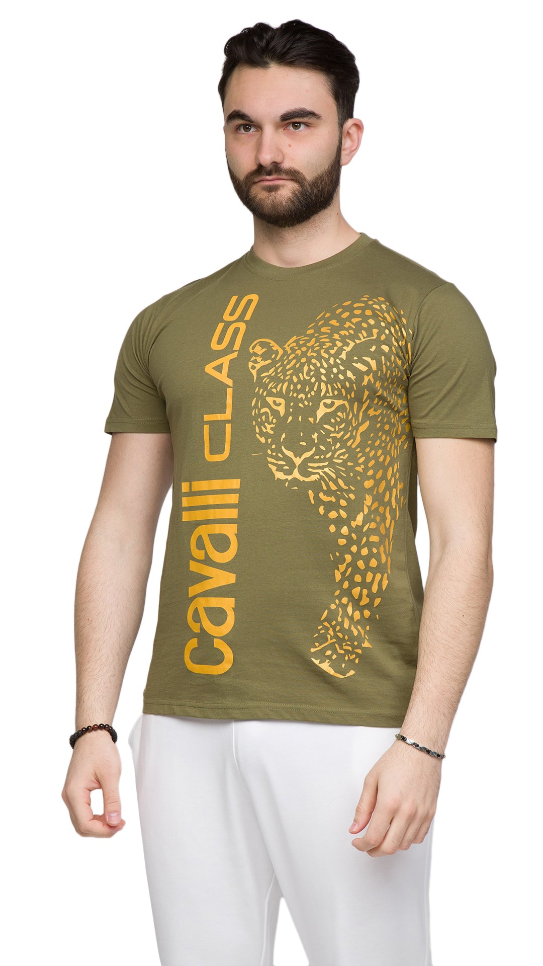 Cavalli Class Signature Leopard Print Fashion T-Shirt-