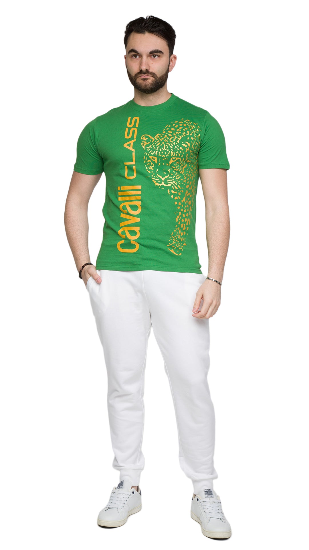 Cavalli Class Signature Leopard Print Fashion T-Shirt-