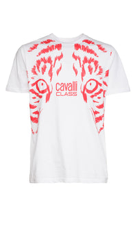 Cavalli Class Tiger Eyes Print Fashion T-Shirt-