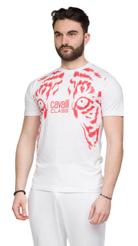 Cavalli Class Tiger Eyes Print Fashion T-Shirt-
