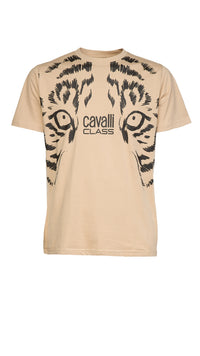 Cavalli Class Tiger Eyes Print Fashion T-Shirt-