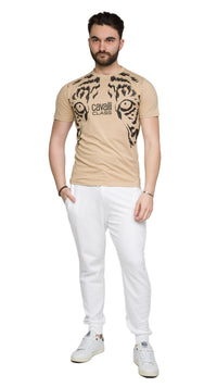 Cavalli Class Tiger Eyes Print Fashion T-Shirt-