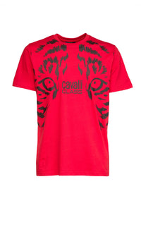 Cavalli Class Tiger Eyes Print Fashion T-Shirt-