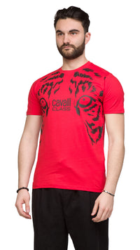 Cavalli Class Tiger Eyes Print Fashion T-Shirt-