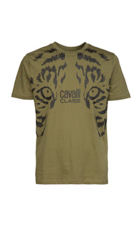 Cavalli Class Tiger Eyes Print Fashion T-Shirt-