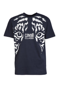Cavalli Class Tiger Eyes Print Fashion T-Shirt-