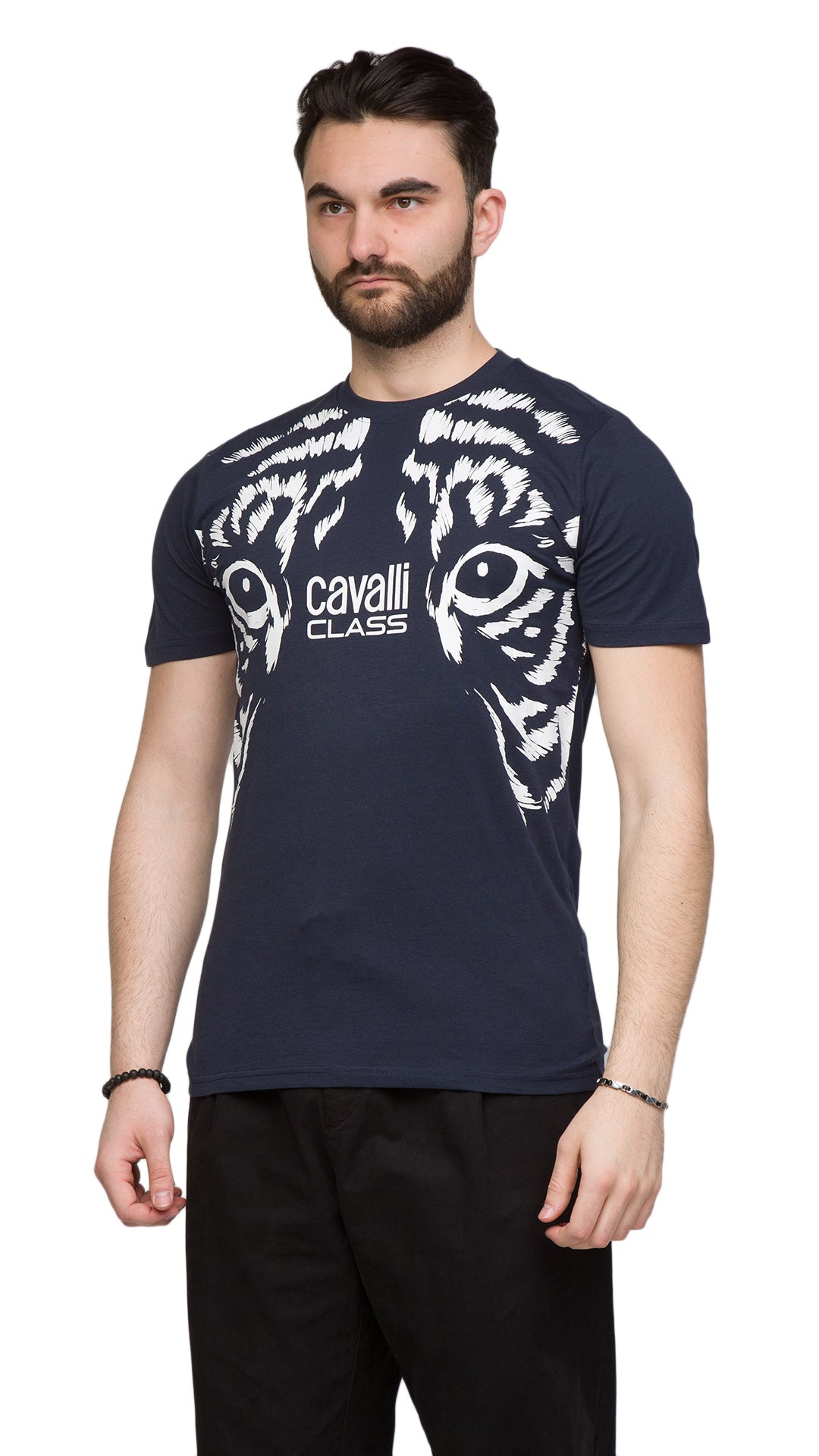 Cavalli Class Tiger Eyes Print Fashion T-Shirt-