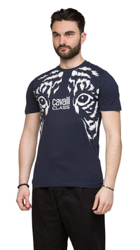 Cavalli Class Tiger Eyes Print Fashion T-Shirt-