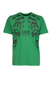 Cavalli Class Tiger Eyes Print Fashion T-Shirt-