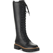 Aylssaa  Womens Faux Leather Tall Combat & Lace-up Boots