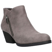 Bobbi Womens Solid Man Made Booties Grey
