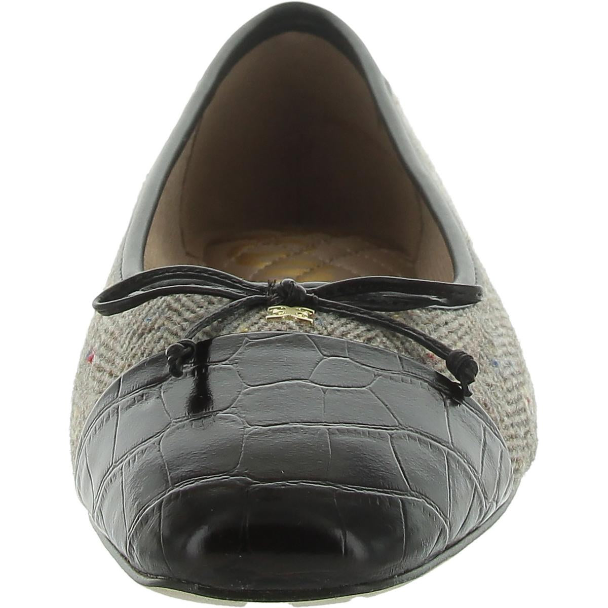 Marley Womens Leather Bow Ballet Flats