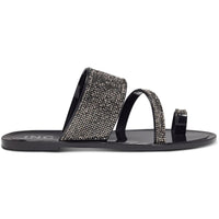 Gianolo Womens Rhinestone Flat Sandals
