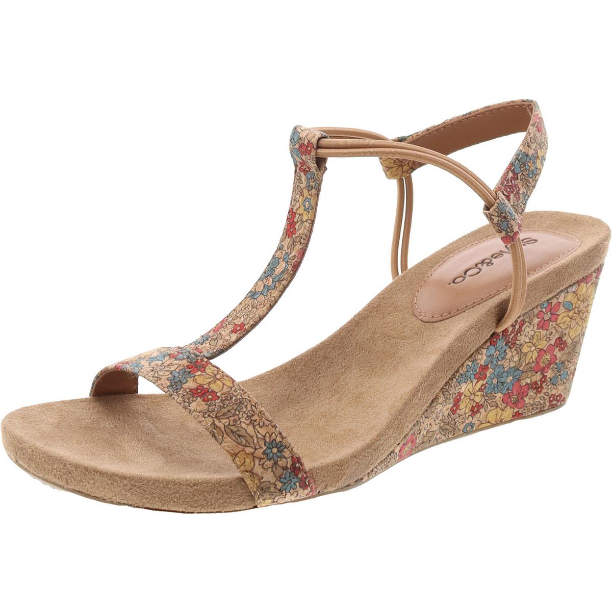 Womens Slip On Comfort Insole T-Strap Sandals