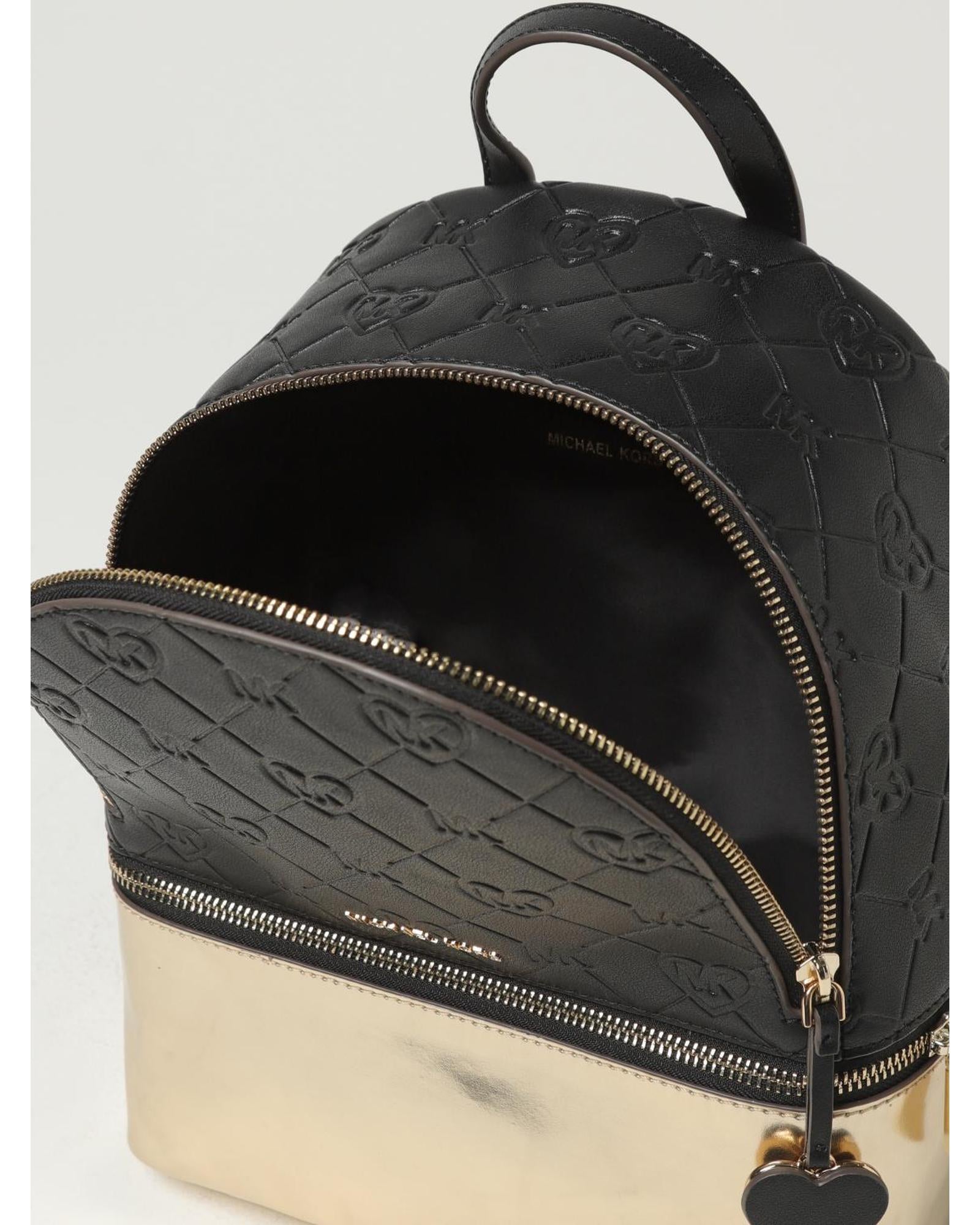 Michael Kors Rhea Metallic Logo Backpack Kids Black Duffel Bags
