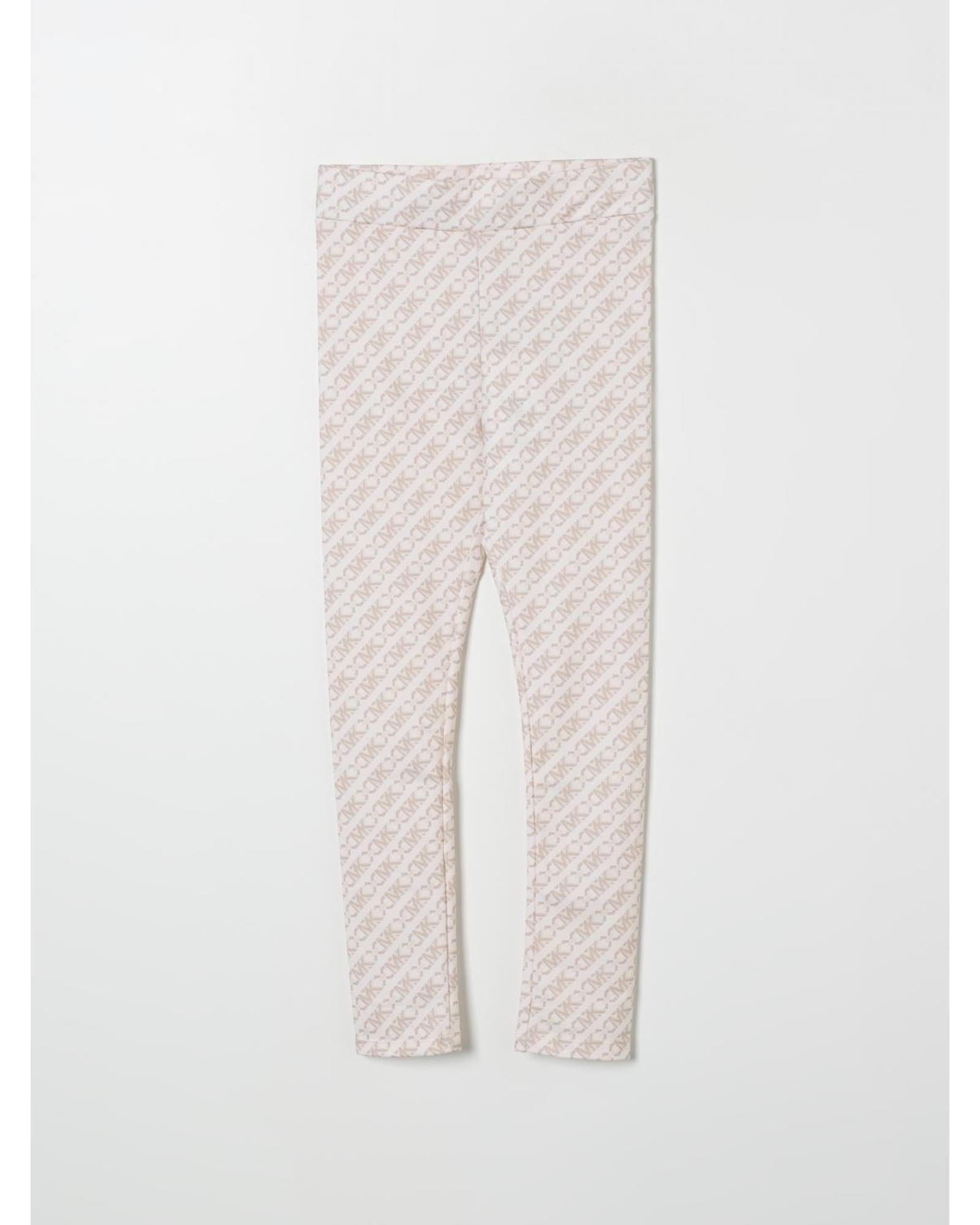 Michael Kors Kids Leggings AllOver Logo Print Children Cream Pants