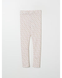 Michael Kors Kids Leggings AllOver Logo Print Children Cream Pants