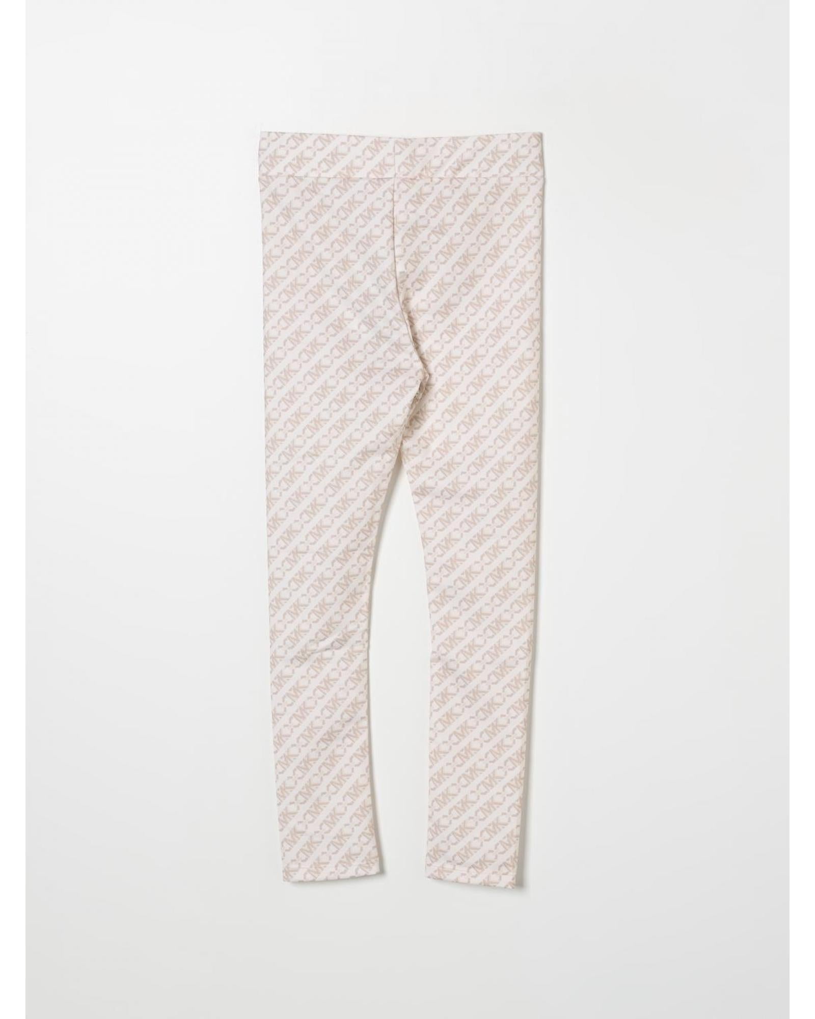 Michael Kors Kids Leggings AllOver Logo Print Children Cream Pants