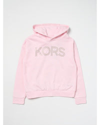Michael Kors Girls Hoodie Embellished Logo Kids Pink Sweaters