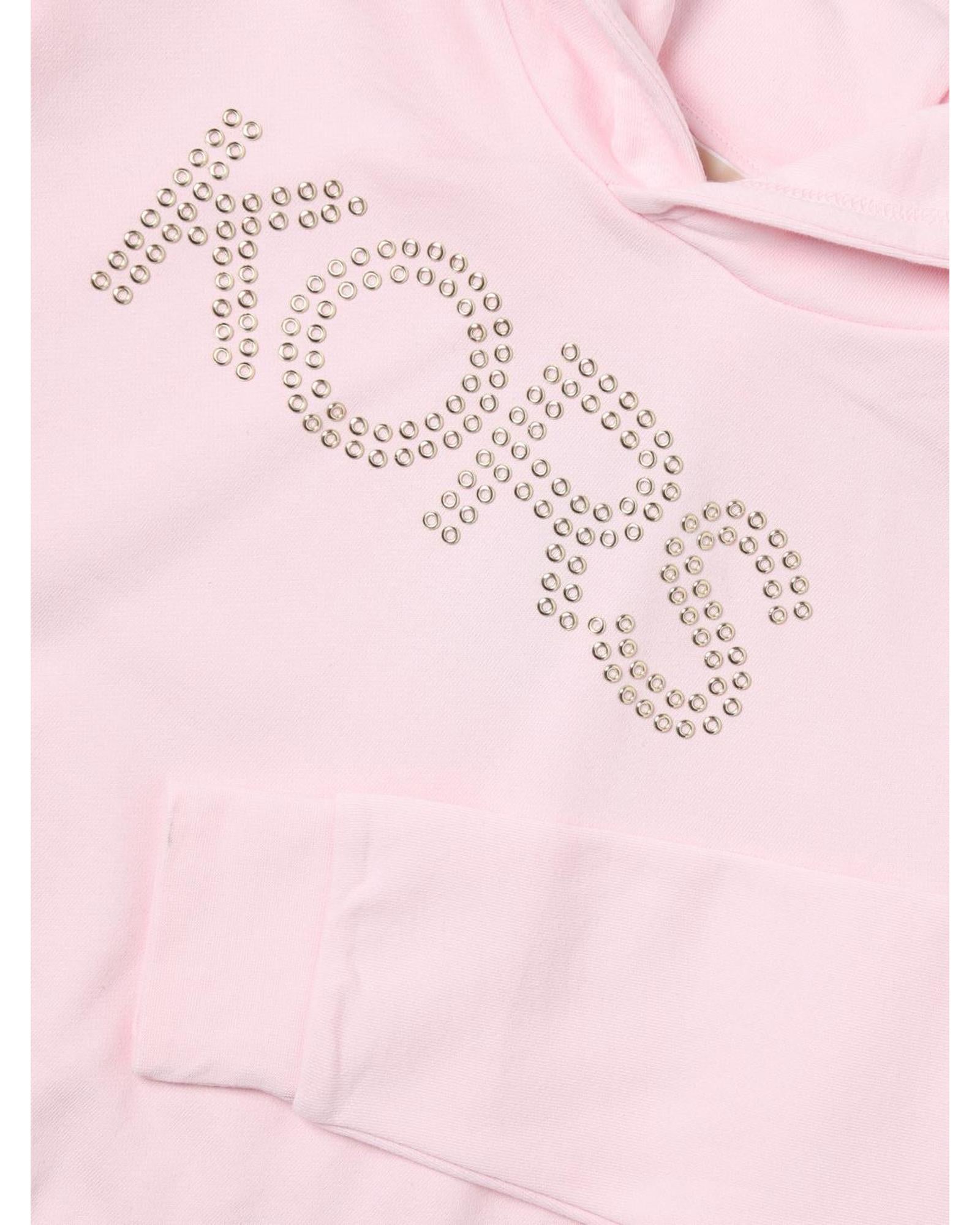 Michael Kors Girls Hoodie Embellished Logo Kids Pink Sweaters