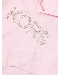 Michael Kors Girls Hoodie Embellished Logo Kids Pink Sweaters