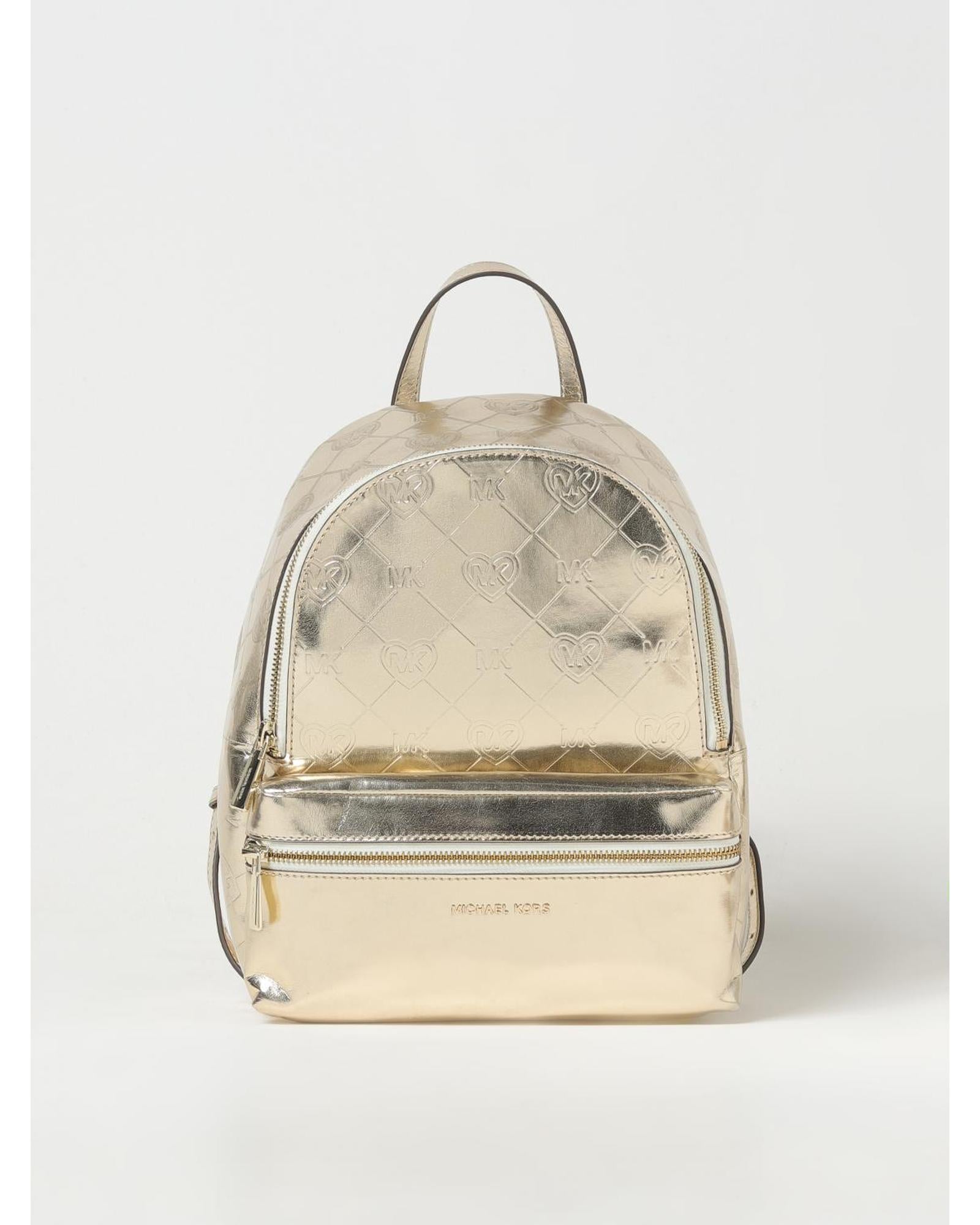 Michael Kors Metallic MK Logo Backpack Kids Gold Duffel Bags