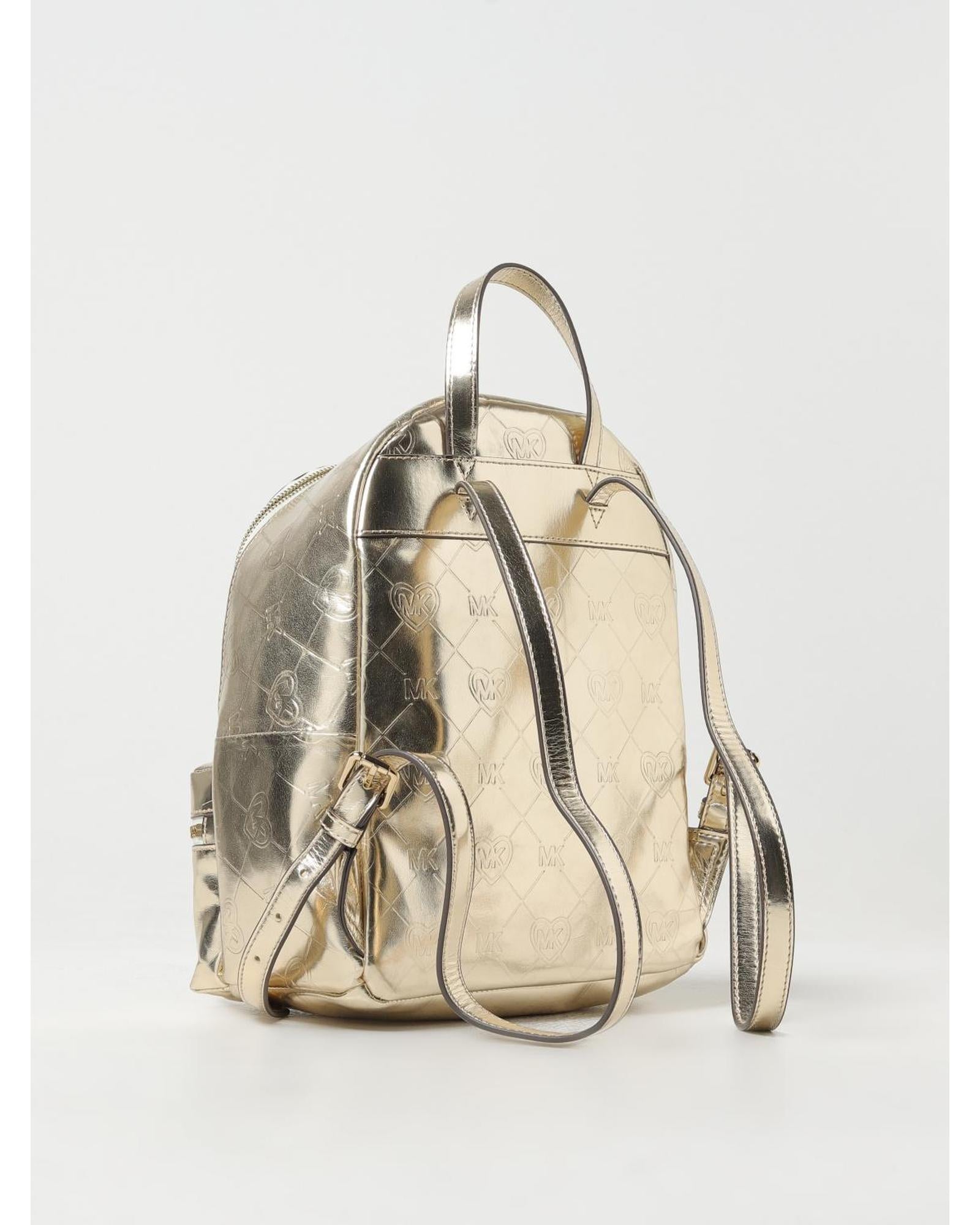 Michael Kors Metallic MK Logo Backpack Kids Gold Duffel Bags
