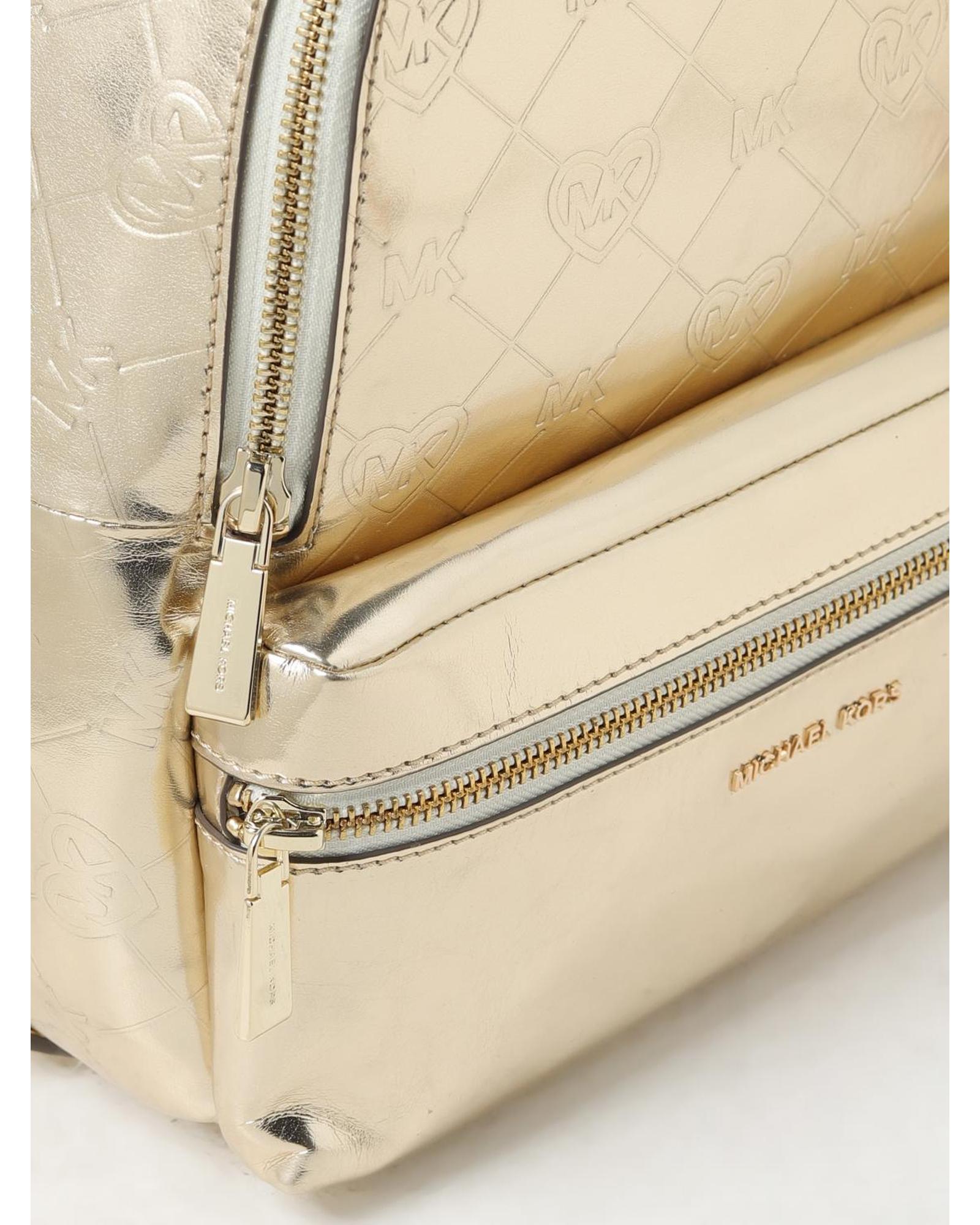Michael Kors Metallic MK Logo Backpack Kids Gold Duffel Bags