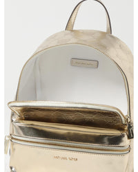 Michael Kors Metallic MK Logo Backpack Kids Gold Duffel Bags