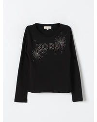 Michael Kors Girls Embellished Logo Tee Kids Black T-Shirts