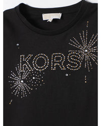Michael Kors Girls Embellished Logo Tee Kids Black T-Shirts