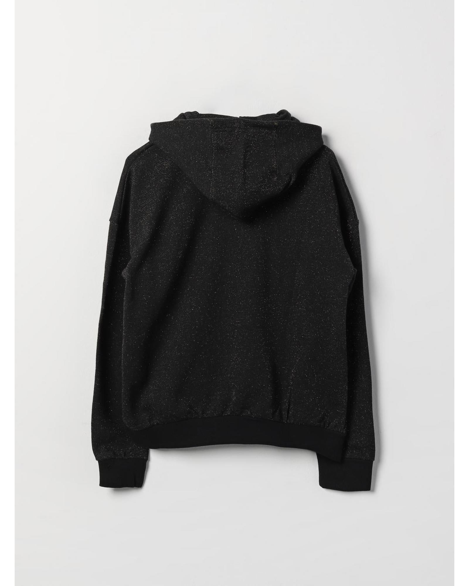 Michael Kors Girls Glitter Hoodie Embellished Logo Kids Black Sweaters