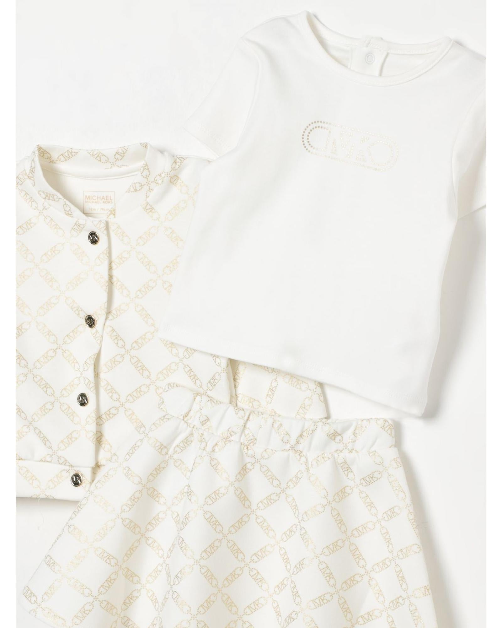 Michael Kors Infant Logo Jacket Skirt Set Kids Ecru Jumpsuits
