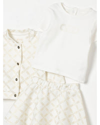 Michael Kors Infant Logo Jacket Skirt Set Kids Ecru Jumpsuits