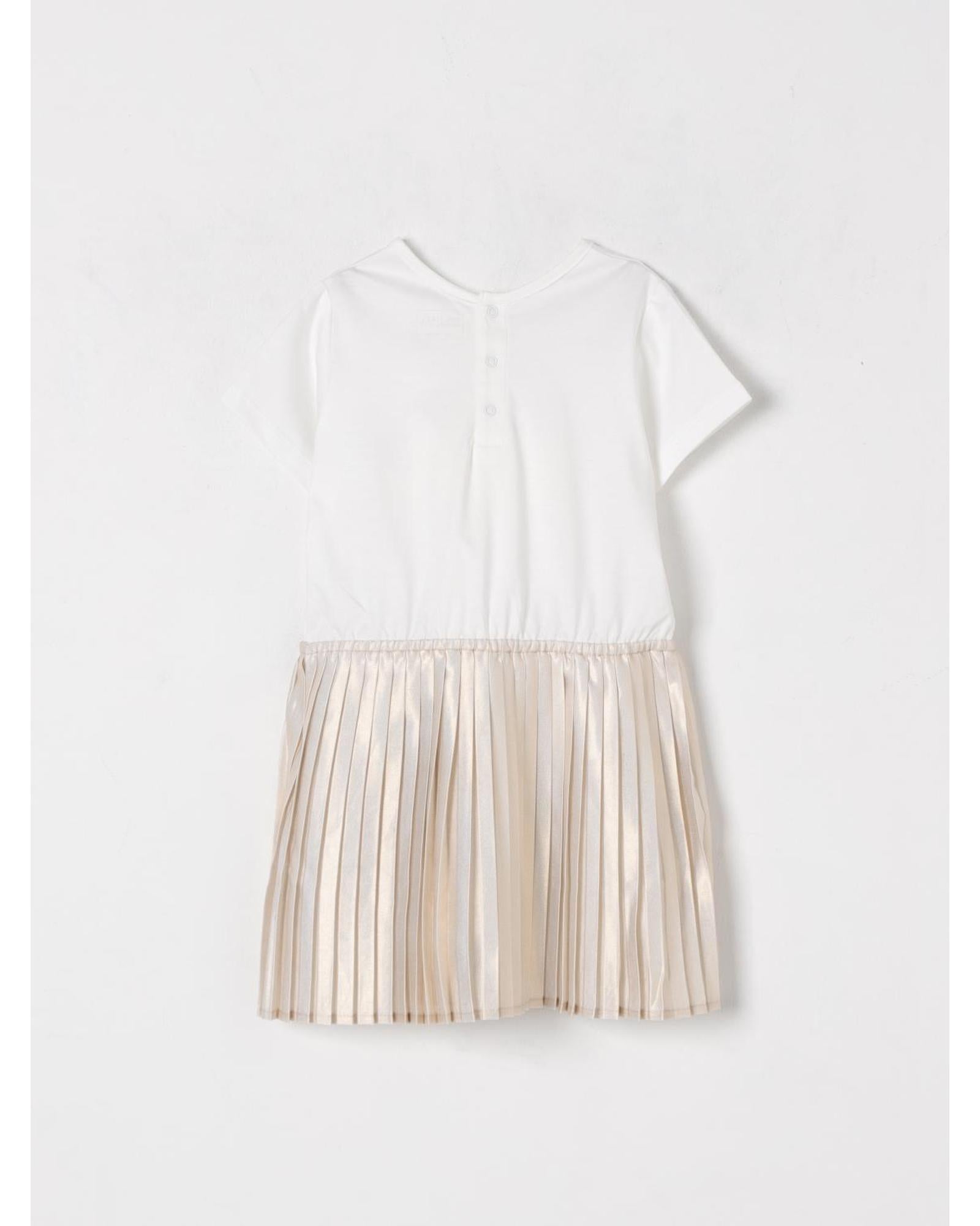 Michael Kors Girls Pleated Ruffle Dress Kids Beige Rompers