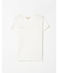 Michael Kors Girls Embroidered Logo Tee Kids White T-Shirts